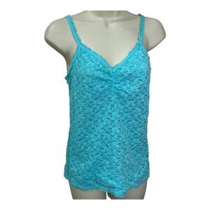 Aerie Y2K VTG Women's Lace Camisole Top Turquoise Blue please read